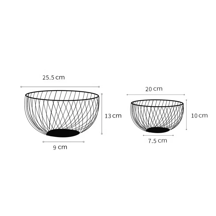 New Style Small Household Single Tier Modern Retro Mesh Metal Wire Sandwich Hamburger Nut Tray Kitchen Storage Basket