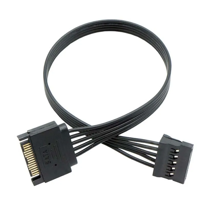 cantell SATA 15Pin Male to Female Extension Cable for Computer Hard Disk Interface Power Cord