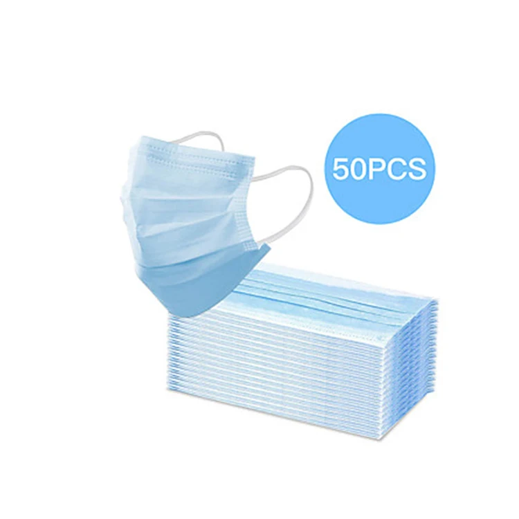 
3 ply Blue White Black Face Mask Mundschutz Masks Fabric Cotton Dust Cycling Disposable Non-woven Mask 