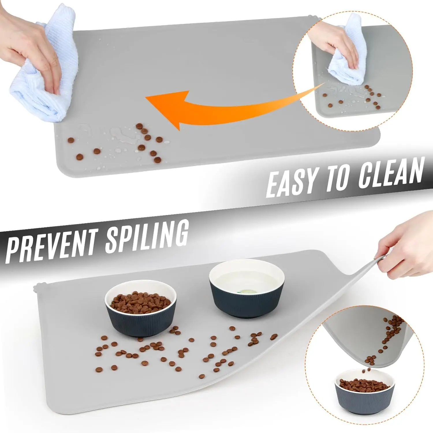 48x30CM Waterproof Reusable Washable Silicone Pet Mat Non-Slip Dog Mat For Food And Water Pet Feeding Mat pet tray