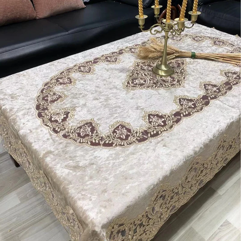 Декоративная кружевная скатерть Lufu для свадебного стола, бархатная скатерть, кружевная скатерть для стола на заказ, бархатные скатерти для дома