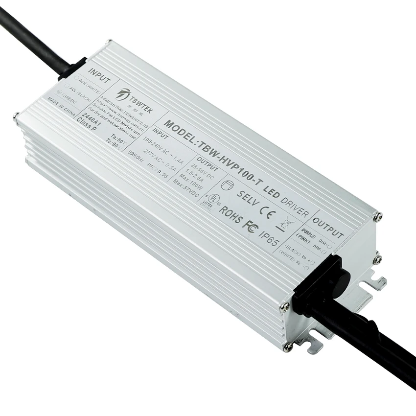 UL CE Универсальный Входное напряжение 100V-227V PFC высокий коэффициент мощности IP67 Водонепроницаемый Светодиодный источник питания 100W драйвер для прожектора