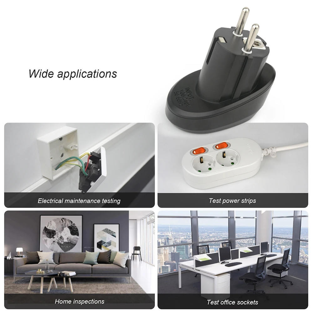 Professional Cheap GFCI RCD Standard Socket Tester Power Socket Outlet Tester Universal Outdoor electrical Socket Finder