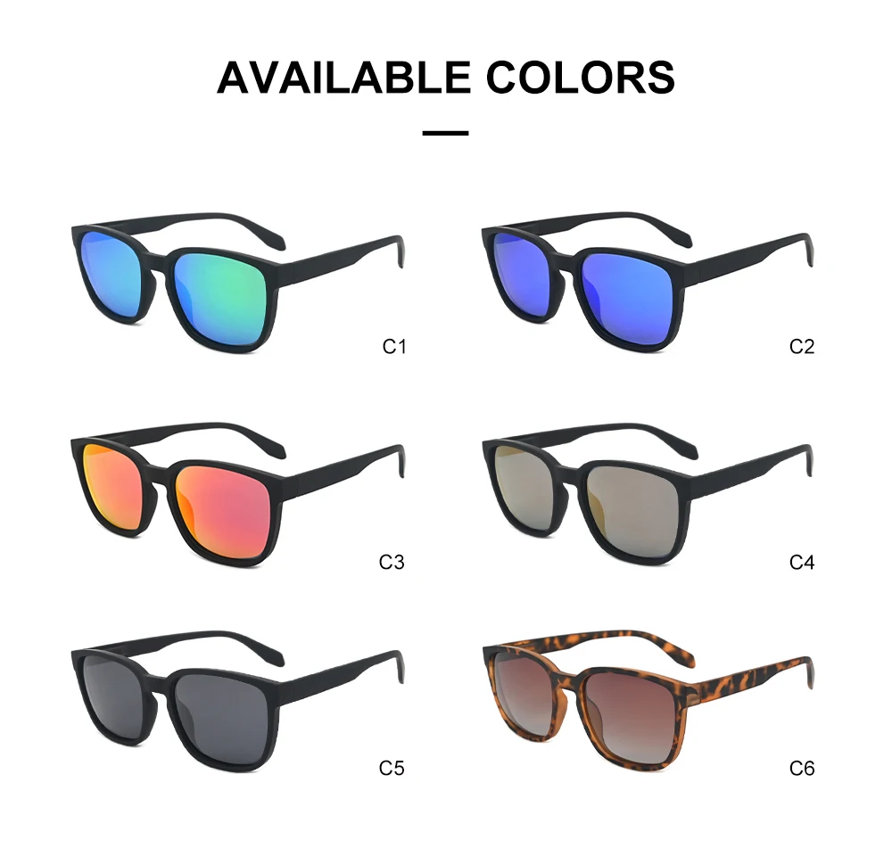 Classic square plastic frame TAC lens mens polarized UV400 sunglasses custom logo