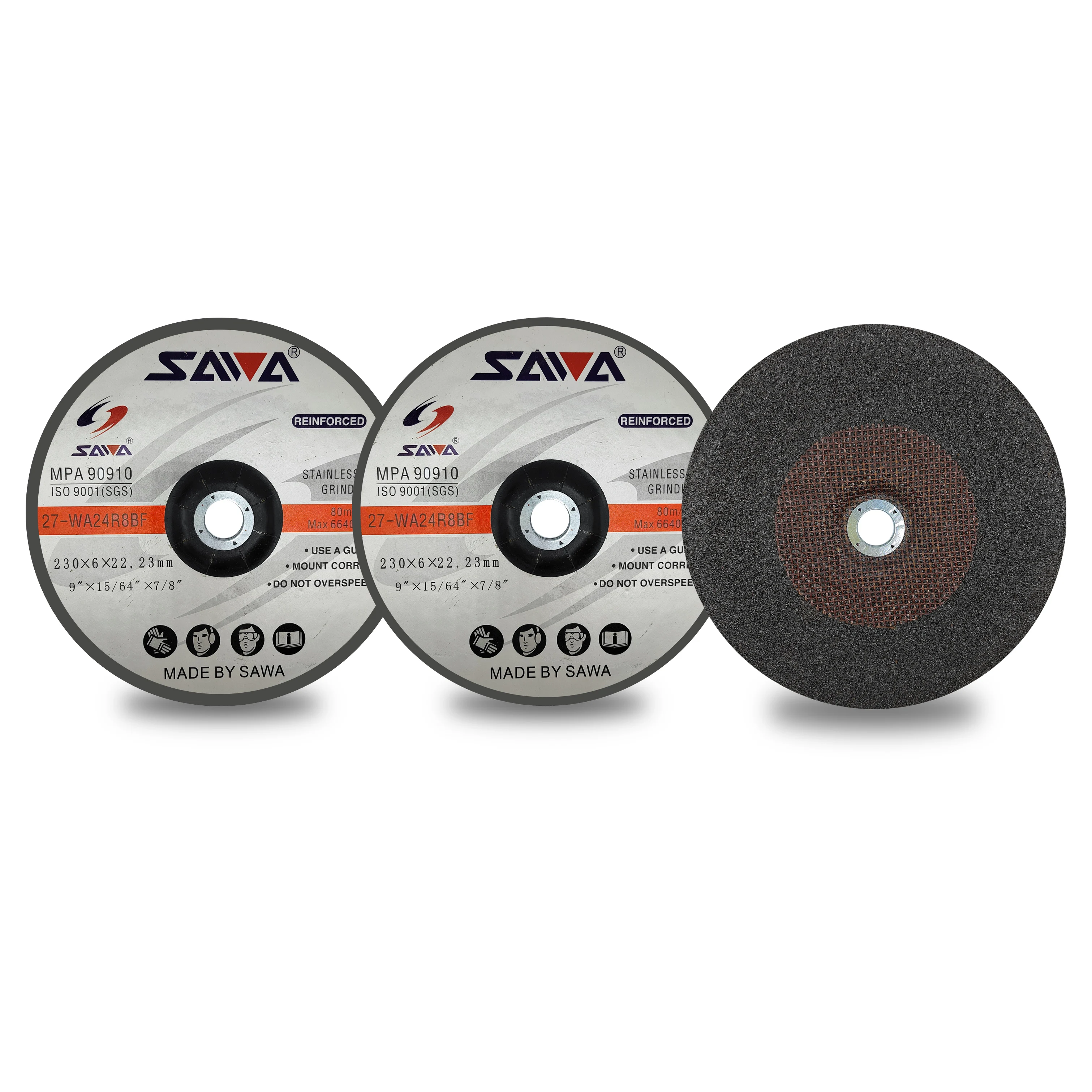 Highly Safe 230X6X22.23mm 9 inch Grinding Wheels Abrasive Discs For Stainless Steel