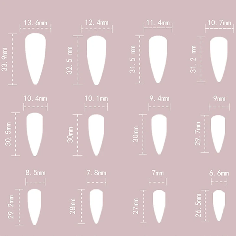 Wholesale Cheap 3D Almond Glitter French Fake Nail Set Long Press-on Acrylic Full Cover Artificial Nails with Boxed Glue