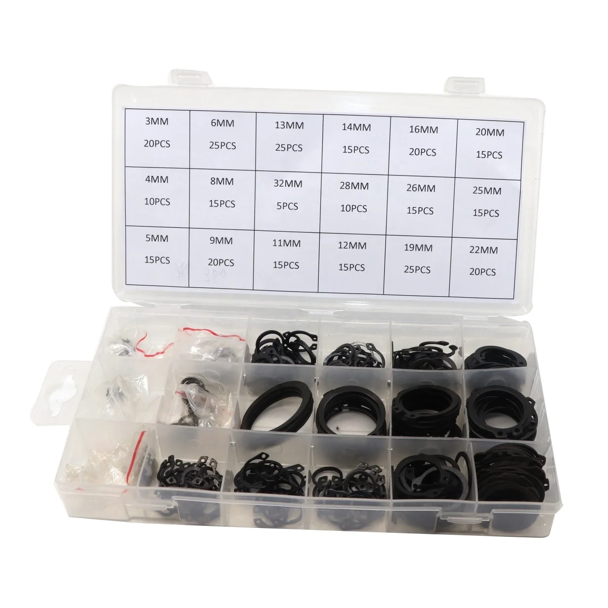 SYD-1069 300PCS DIN471 External Internal Circlip Snap Retaining Rings for Shaft Carbon Steel Circlip Ring Washer