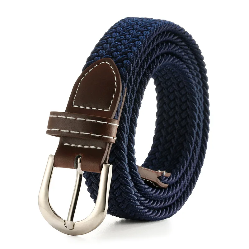 women customized pattern crochet female casual  knitted colorful jacquard webbing fabric braided belts for men