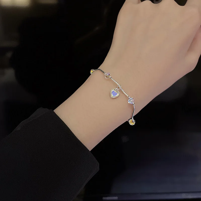 Light luxury niche hundred with temperament small fresh simple personality color crystal bracelet jewelry