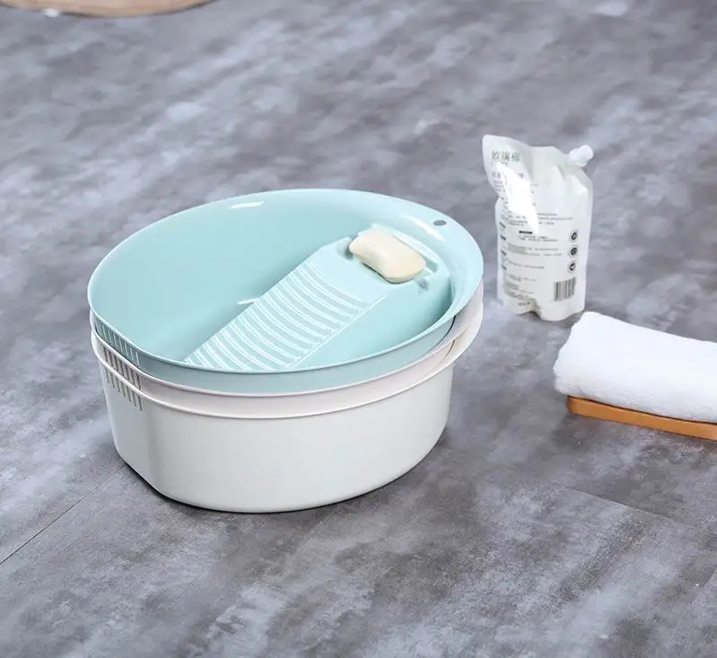 New materials Washing clothes laundry basin plastic washtub the washbasin has a washboard