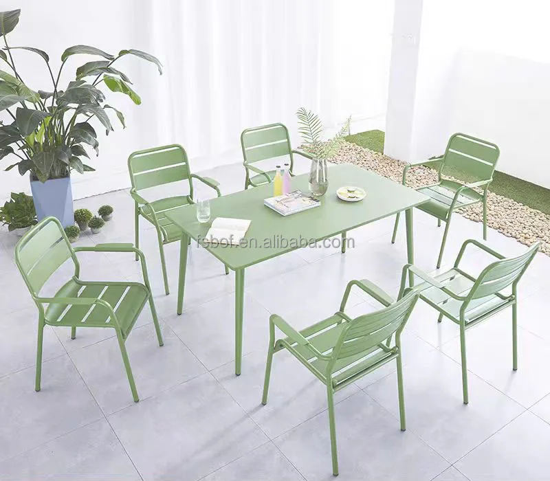 new design outdoor restaurant aluminum stacking chair tables stack chairs garden terrace coffee shop cafe table stackable chair