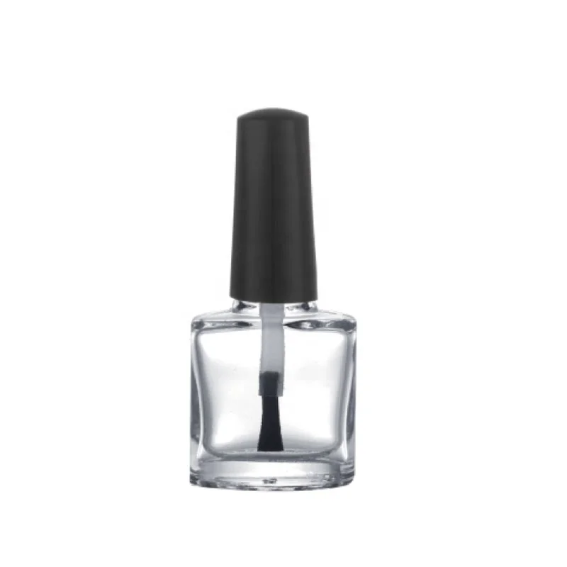 china factory outlets custom 10ml 12ml 15ml clear empty gel nail polish glass bottle with black dupont brush