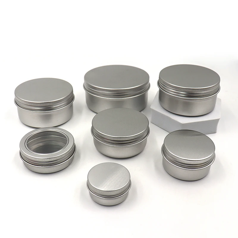 5ml 10ml 15ml Aluminum Tin Jar for Cream Balm Nail Candle Cosmetic Container 50ml 100ml 200ml Refillable Tea Storage Pots