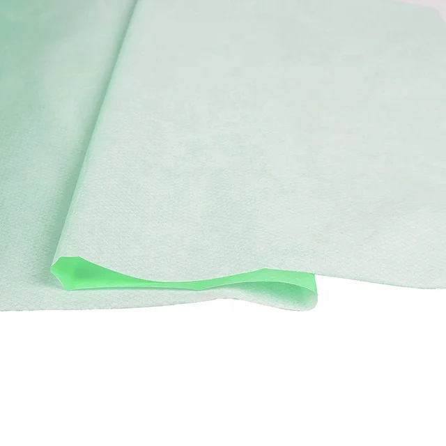 China factory PE film laminated  tissue paper raw material for disposable dental bibs 3ply  40gsm