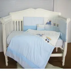 Polyester Patchwork Folded Cotton Plain Woven Crib European Baby Boy Bedding Sets