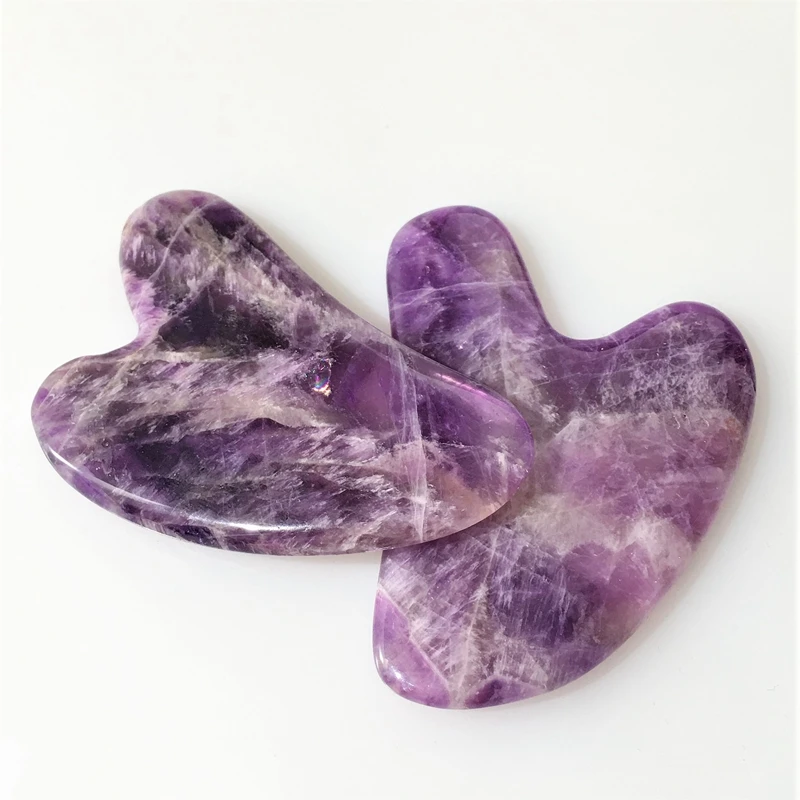 Huiying Fast shipping beauty personal care Amethyst facial gua sha board Purple Crystal