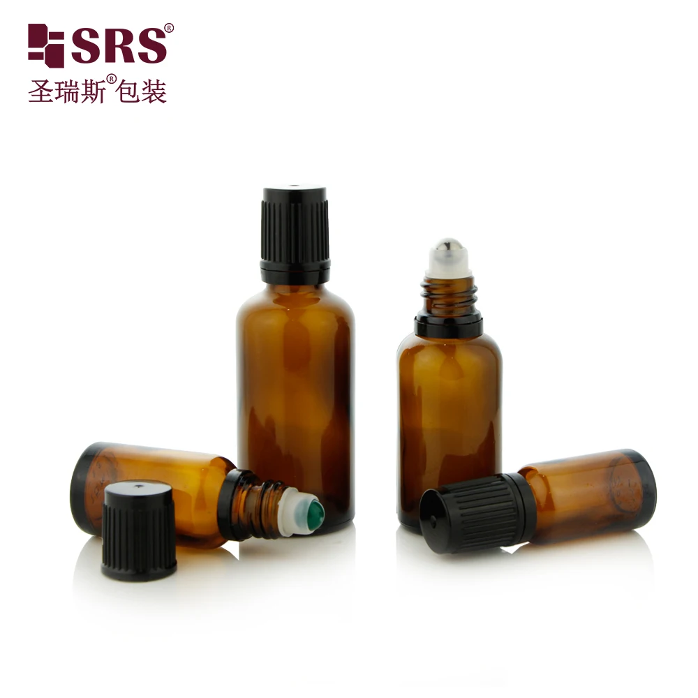 New product children proof glass amber green blue clear  roller on bottle 5ml 10ml 15ml 20ml 30ml 50ml 100ml