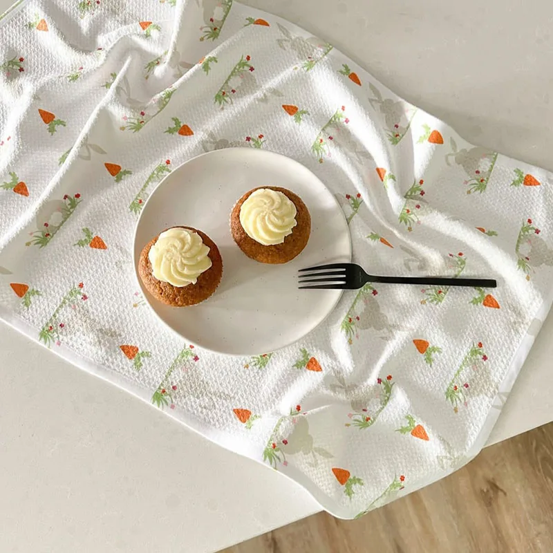 Microfiber digital print waffle kitchen towel tea towel super absorbent