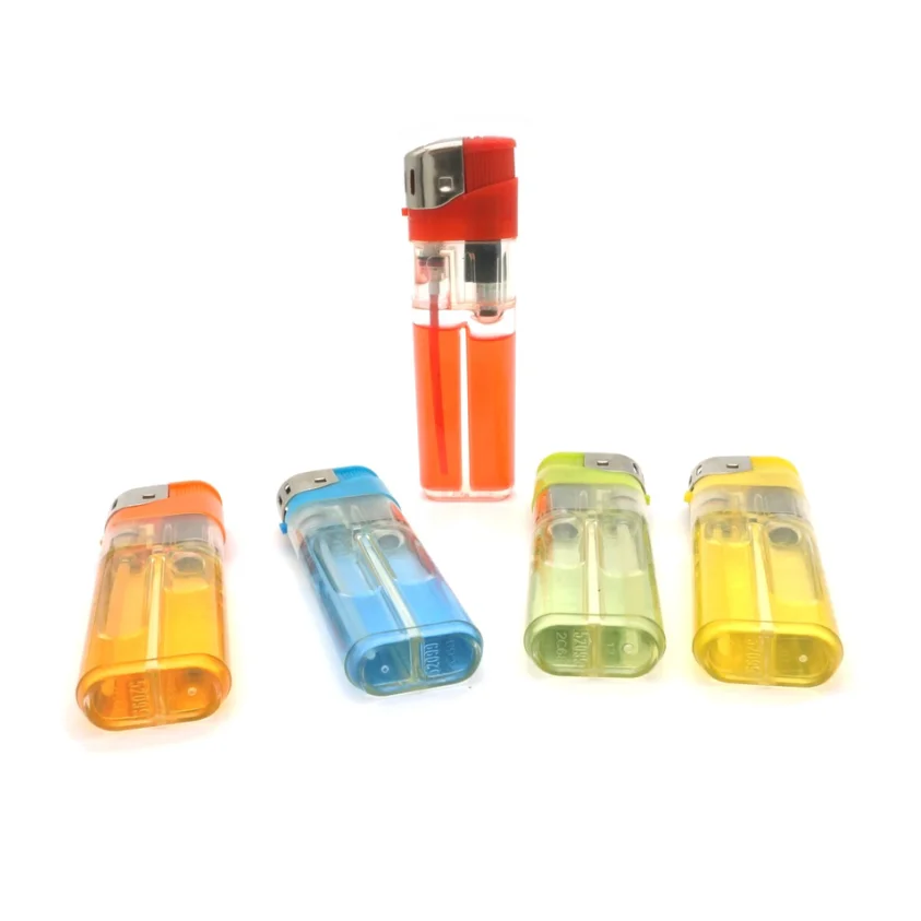 Colorful Butane Gas Adorable Transparent 8.2cm Electric Lighter