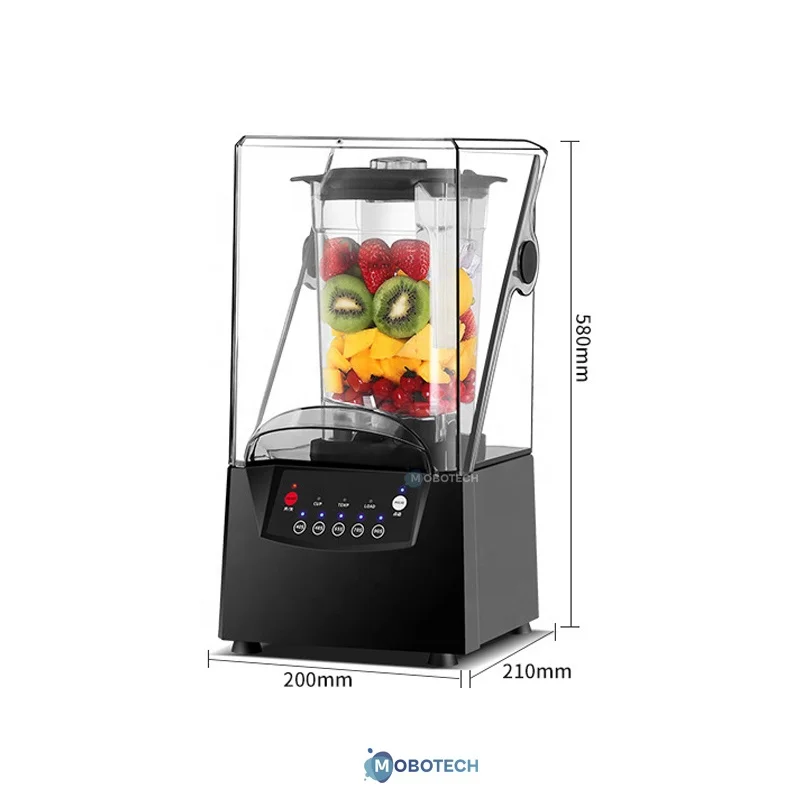 Commercial Juice Extractor Ice Crushers & Shavers Milk Tea Shop 6-Blade Knife Silent With Lid Smoothie Machine Blender