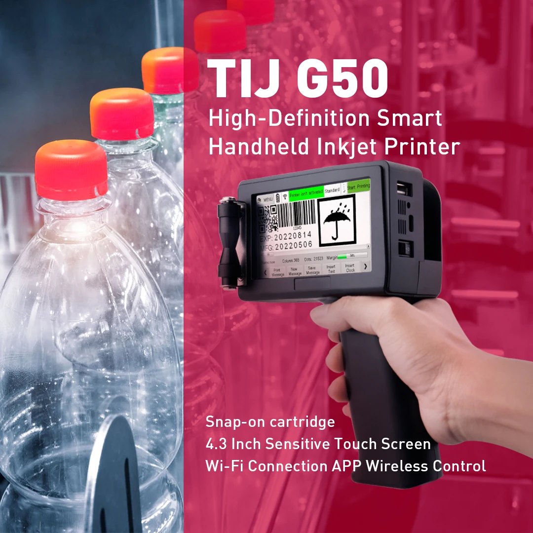 Docod Portable G50 Handheld Barcode Batch Coding Machine OEM TIJ Expiry Date Printing Qr Code Inkjet Printer Gun WiFi Connection