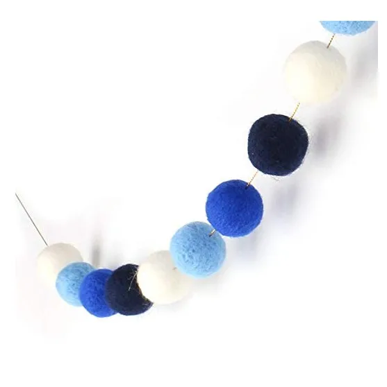 Colors Wool Felt Ball Pom Pom Garland for Christmas Tree Garland