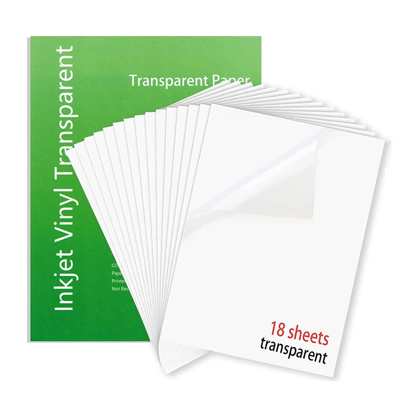 Printable For Laser Inkjet Printed Self Adhesive Transparent Film PET Sticker Paper A4 Blank Label Sticker