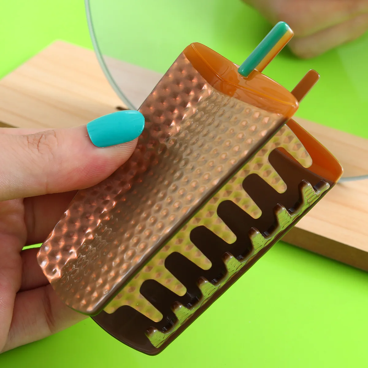 Custom Unique coffee cup Acetate Hair Claw Clip  For Women