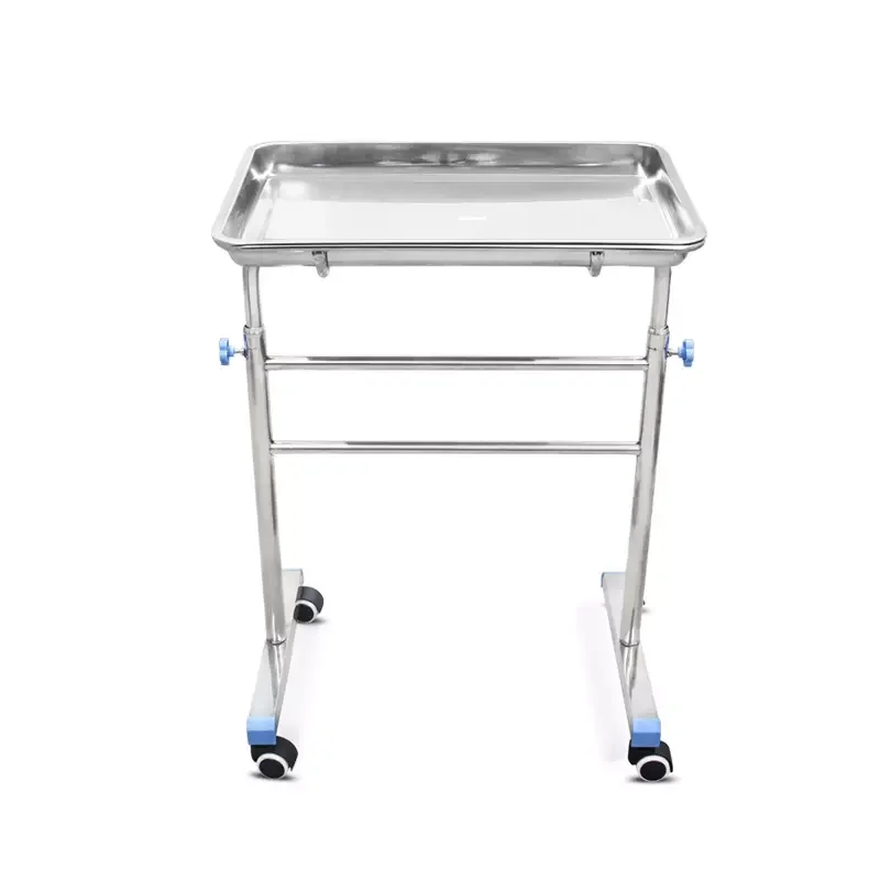 Modern Design Surgical Instrument Trolley Medical Equipment Dressing Cart One Shelf Stainless Steel Hospital Use Adjustable