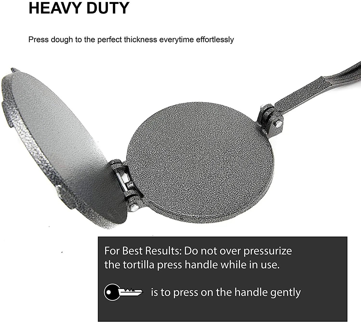 XINCHU Tortilla New Type Black Cast Iron Tortilla Presser with Handle