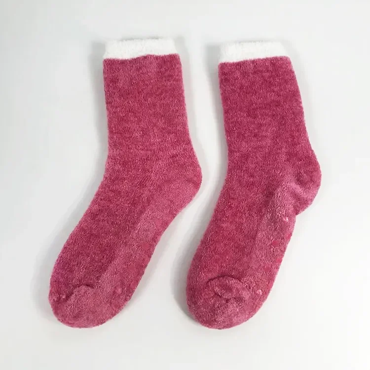 Winter Soft Household Fuzzy Slippers Custom Socks Knitted Anti-slip Slippers