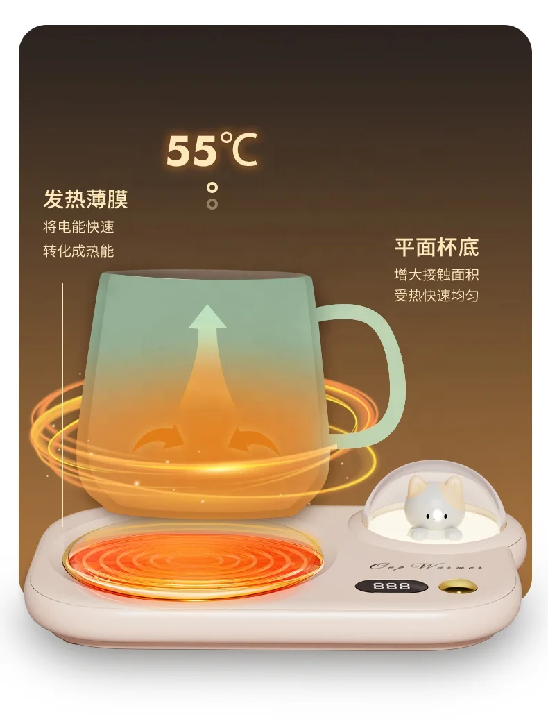 Home Office 110V/220V Coffee Mug Warmer Pad Water Tea Hot Drink Cup Warmer Smart Temperature Control Coffee Mug Warmer