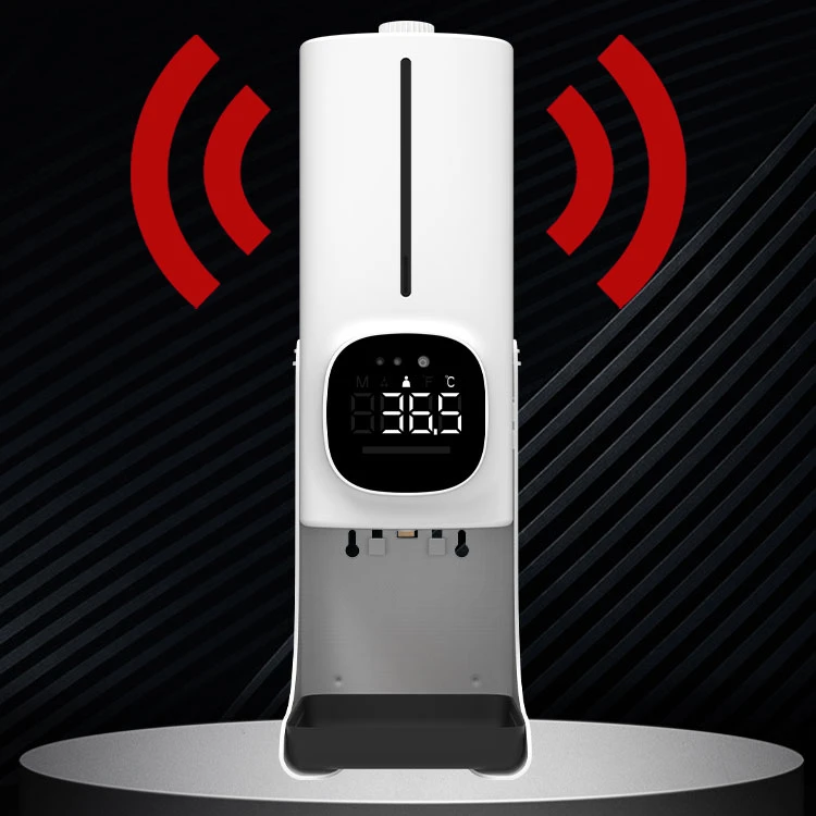 Touchless Automatic Liquid Spray Alcohol Gel Hand Scanner Sanitizer Thermometer With Soap Dispenser