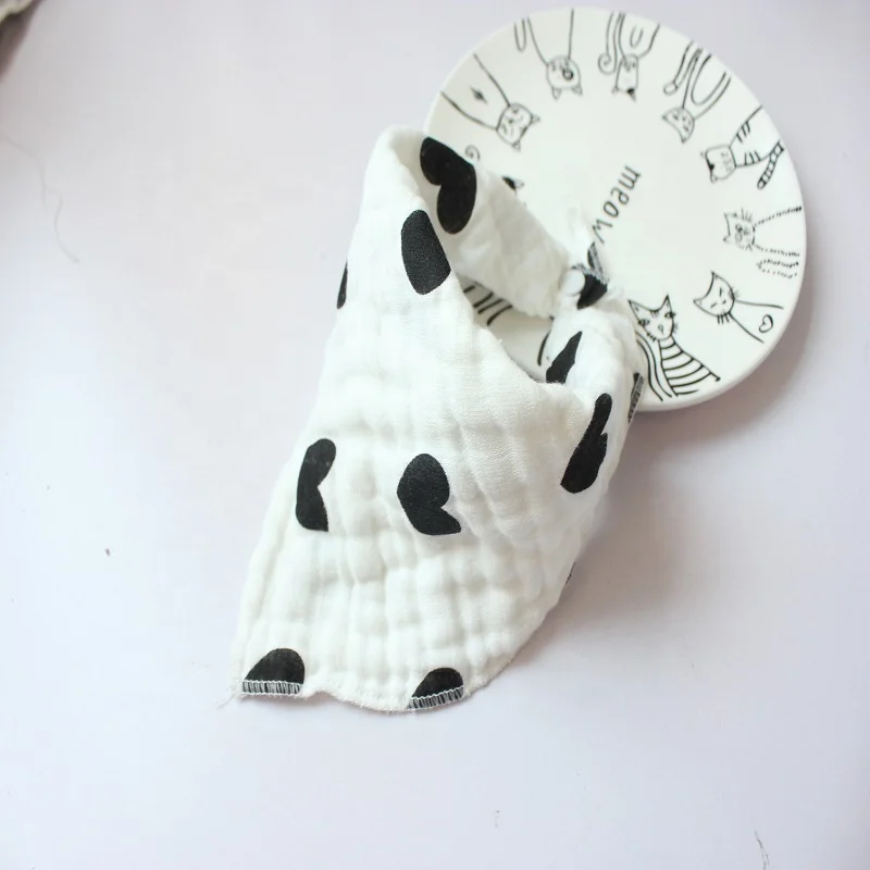 8 layers 100% cotton lunch bibs towel saliva baby kids milk letter print gauze infants bibs Bandana   Custom add labels logo