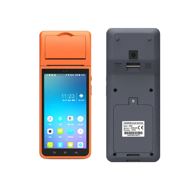 ZJiang ZJ-6000 5.5 inch Touch HD Screen Ultra Thin Portable Mini POS Terminal With 58mm Thermal Receipt Printer Wifi NFC BT USB