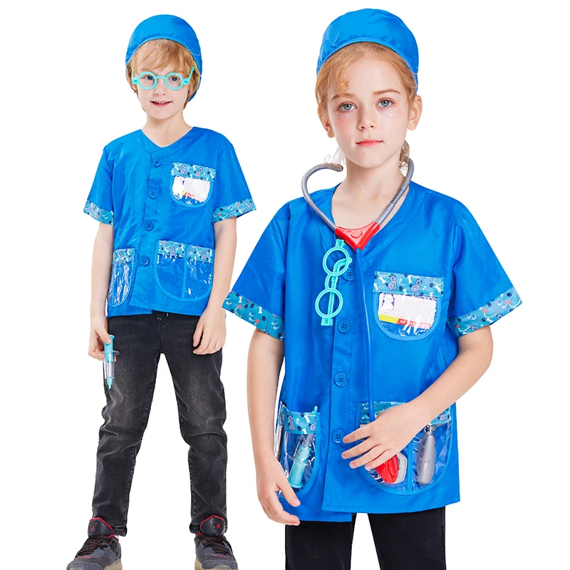 TV Movies Costume Children Clothes Career Doctors Nurse Uniform Cosplay Costume School Pretend Play Toy with Accessories Party