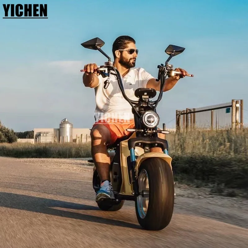 YICHEN мотоцикл Elctricas EEC COC утвержденный Citycoco Чоппер 2000 Вт Мощный высококачественный мопед Электрический скутер