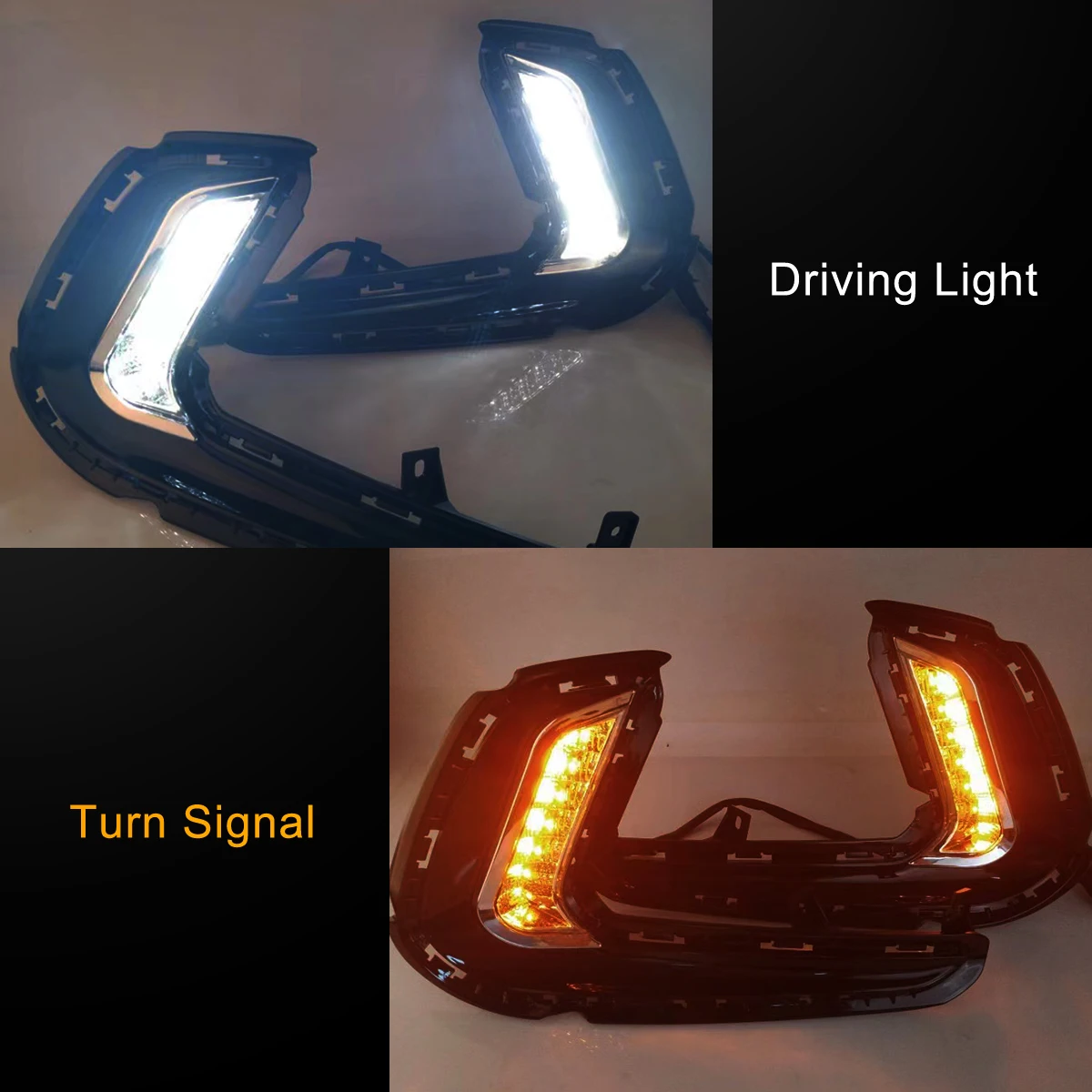 For Hyundai Elantra 2016 2017 2018 Fog Lights LED DRL Fog Lamp Front Bumper Headlights Daytime Running Turn Signal Waterproof
