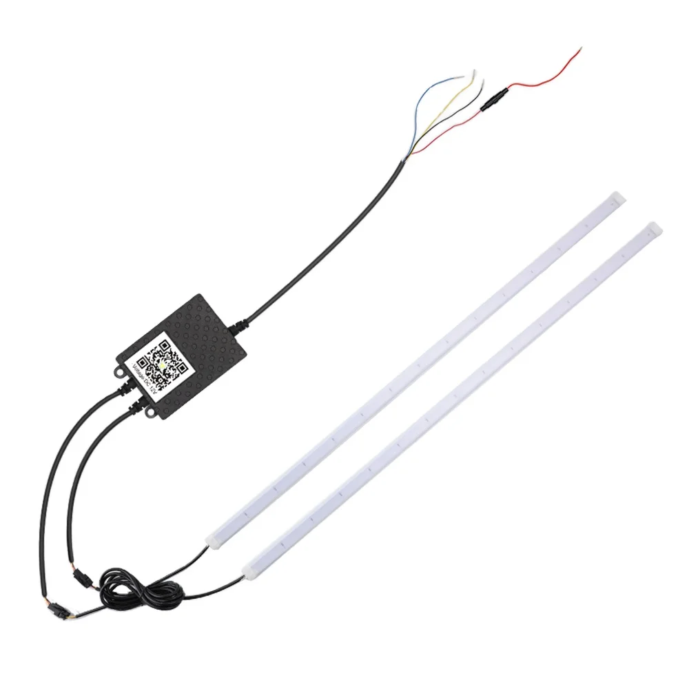 30cm/45cm/60cm 2pcs Amazon Bestsell APP Control 12V Car Headlight RGB LED Strip Lights Waterproof