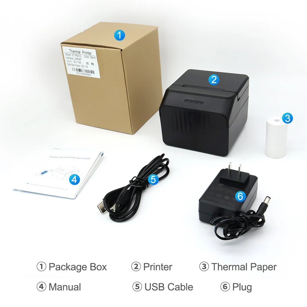 MHT-P58C/D Thermal Desktop Receipt Printer 58mm USB and BT Warehouse Production Line Use Receipt  Printer
