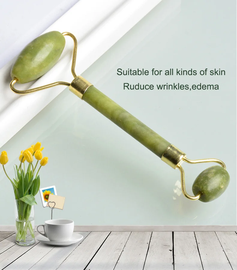 Private label manufacturer jade roller rose quartz for face massage facial roller