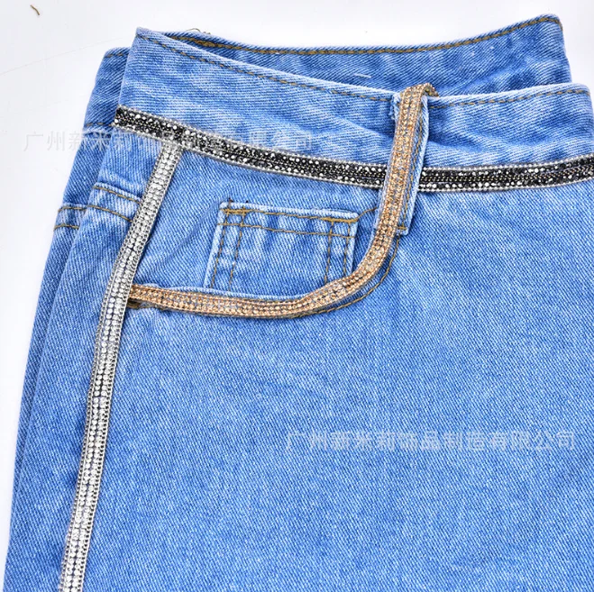 rhinestone tape Tube beads sequin With adhesive hotfix chain iron on wedding dress shoes bag clothing accessories DIY decoration