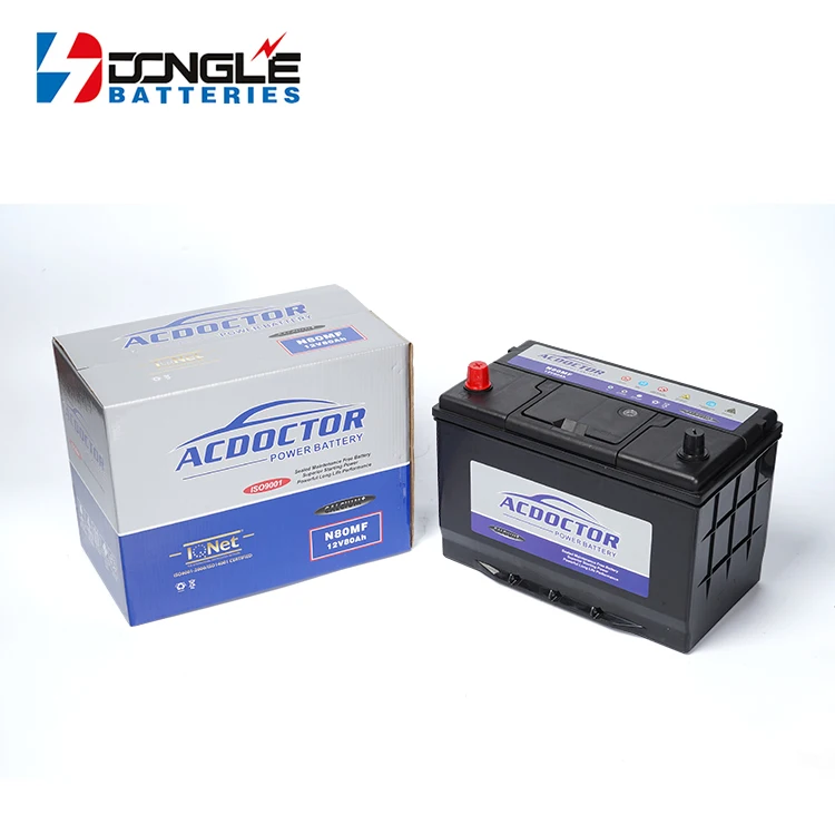 Wholesale Price Cold Start Function Maintenance Free 12V 80Ah Boats Trucks Lead Acid SMF Automotive Battery