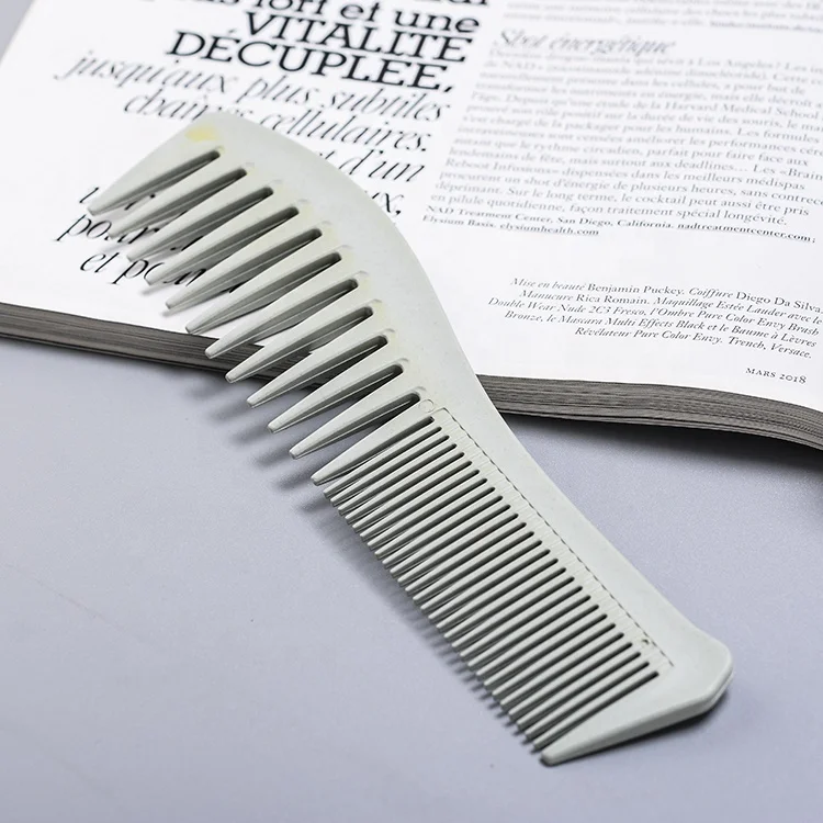 Personal care household wide tooth comb  plant degradable material flat comb curved hair comb
