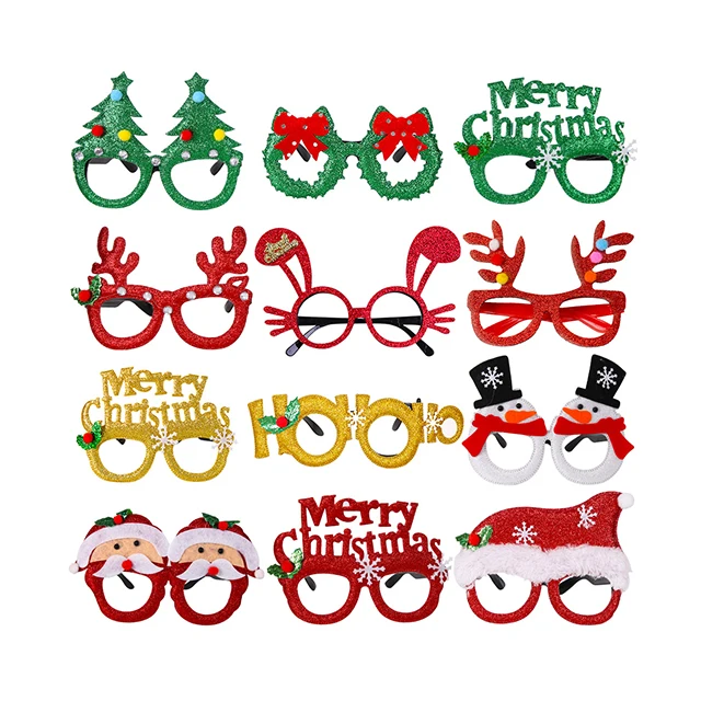 New Year Holiday Party Glasses Frames Christmas Decoration Accessories Costume Eyeglasses for Christmas