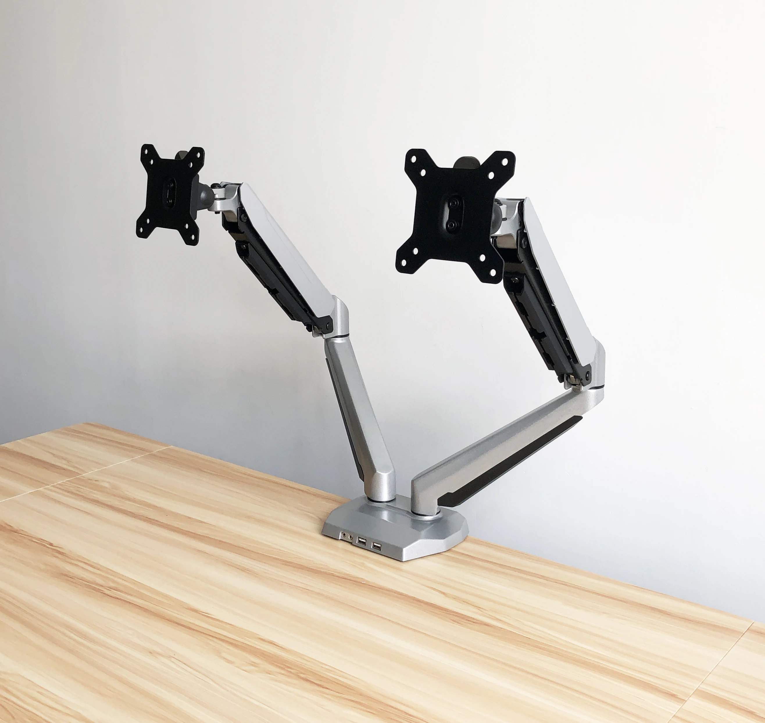 
Dual Monitor Stand Height Adjustable Gas Spring Double Arm Monitor Mount Desk Stand 