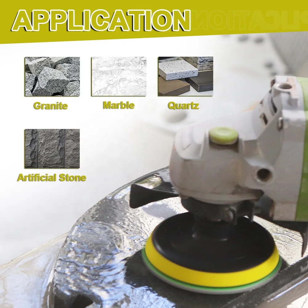 Wet Used 4 Inch 100mm 7 Step Resin Bond Flexible Diamond Polishing Pad for Marble Granite Quartz Stone