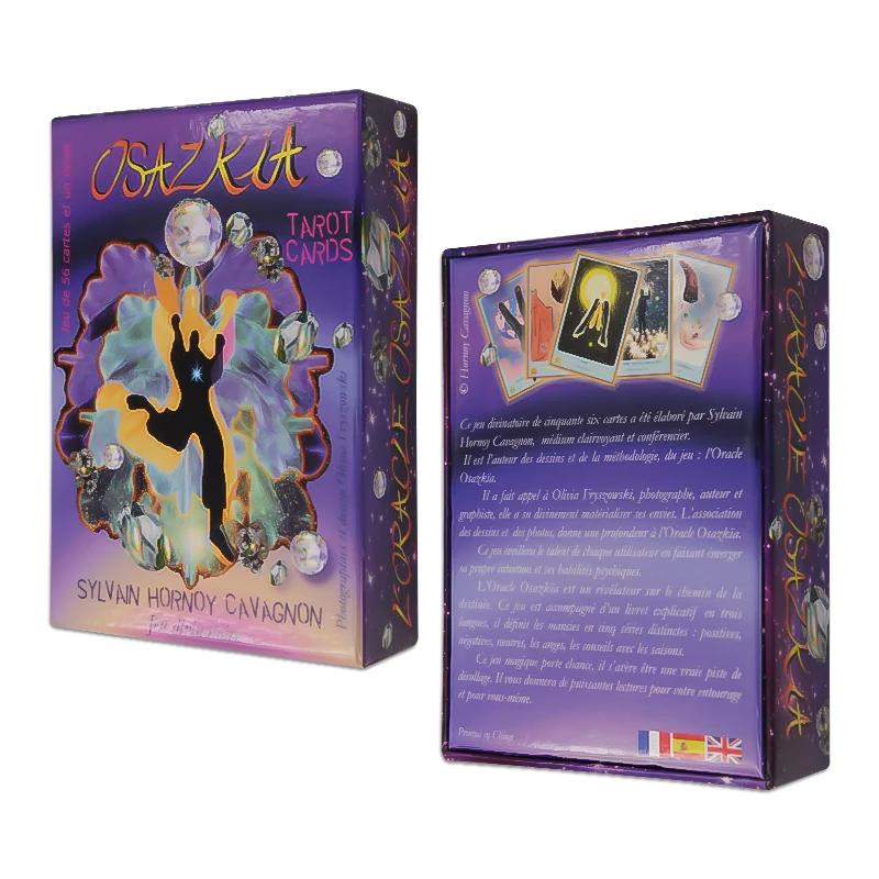 paper gold tarot card pouch with silver edges