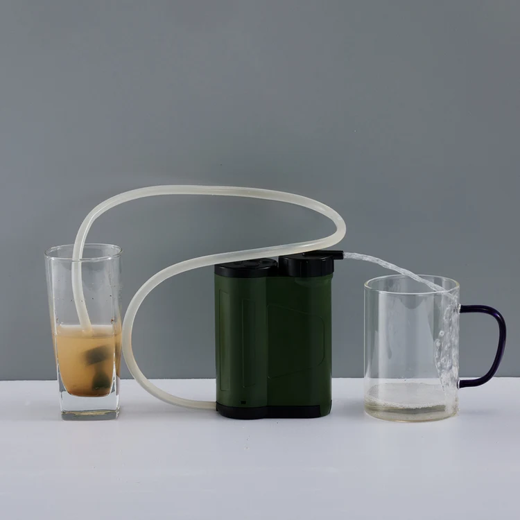 Outdoor water filter electric water filtration system large flux backwash emergency survival purification water filter camping