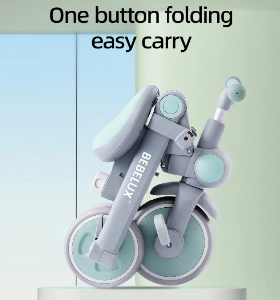 Wholesale OEM&ODM Multifunctional & Fold Toddler Baby Tricycle 3 Wheel Kids Trike 2 Wheel Balance Bike with Parents Pusher
